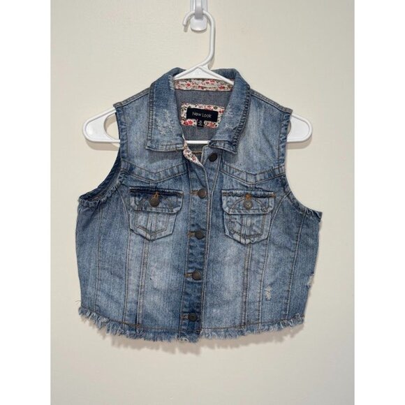 New Look Girls Demin Vest Jacket Medium - Picture 1 of 9